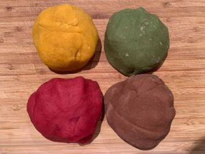 Homemade Play Dough with natural colouring